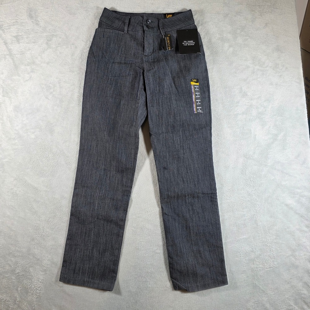 Lee Regular Fit Straight Leg Secretly Shapes Pants 4 Short New